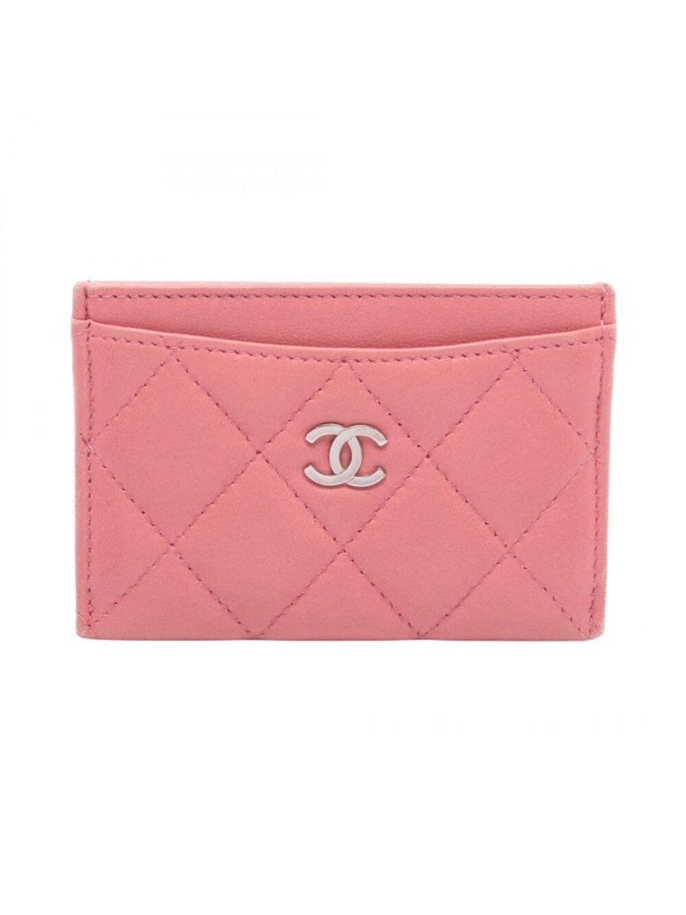 Chanel Card Case Quilted Pink Lambskin